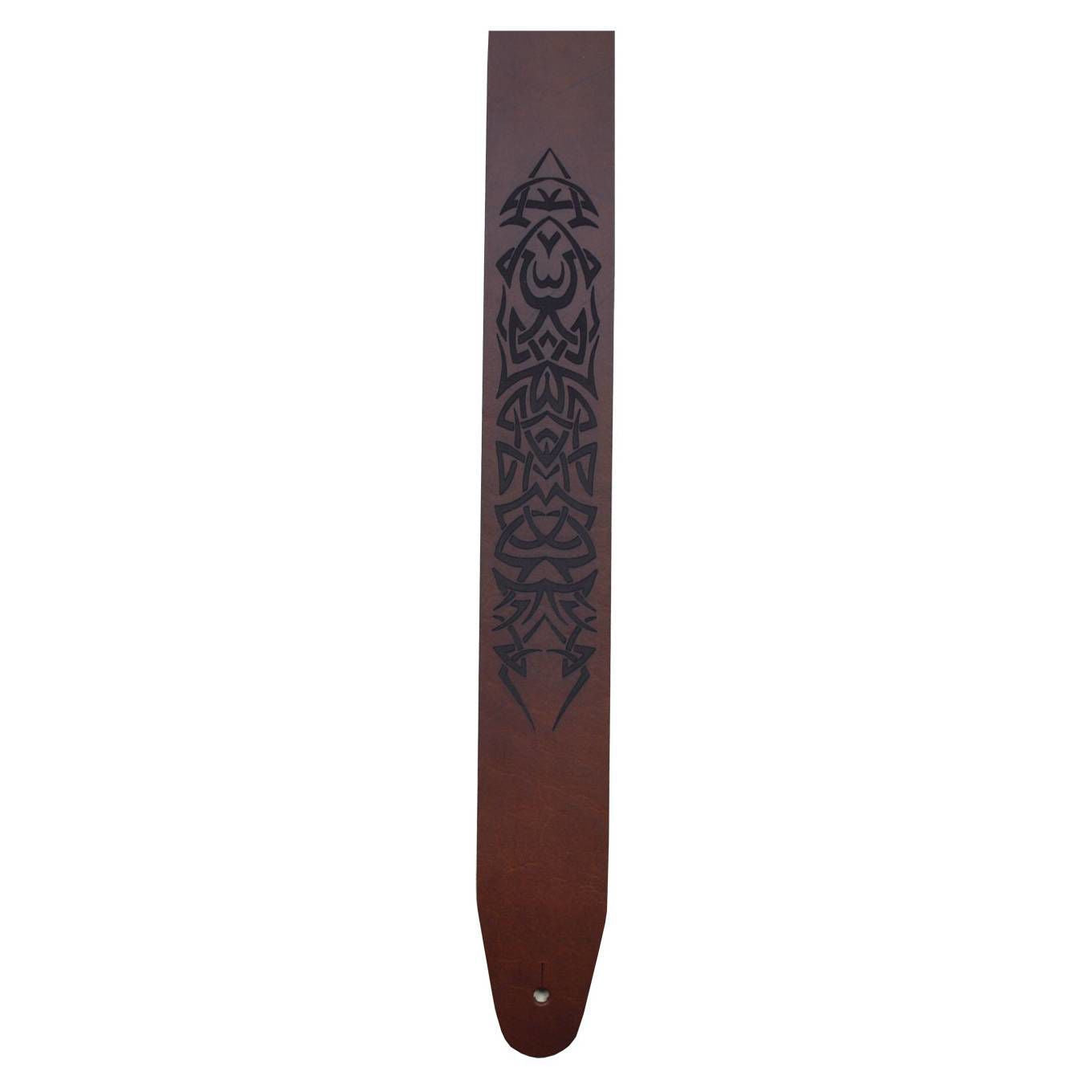 Colonial Leather Tribal Art Laser Etched Leather Guitar Strap
