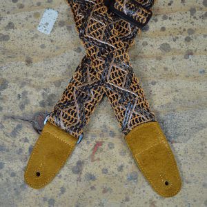 Colonial Leather Lacing & Suede Guitar Strap - Tan