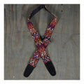 Colonial Leather Lacing & Suede Guitar Strap - Orange Multi-Colour