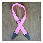 Colonial Leather Pink Webbing With Heavy Duty Leather Ends Guitar Strap