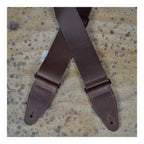 Colonial Leather 3.0 inch Soft Leather Slide Adjustable Guitar Strap - Brown