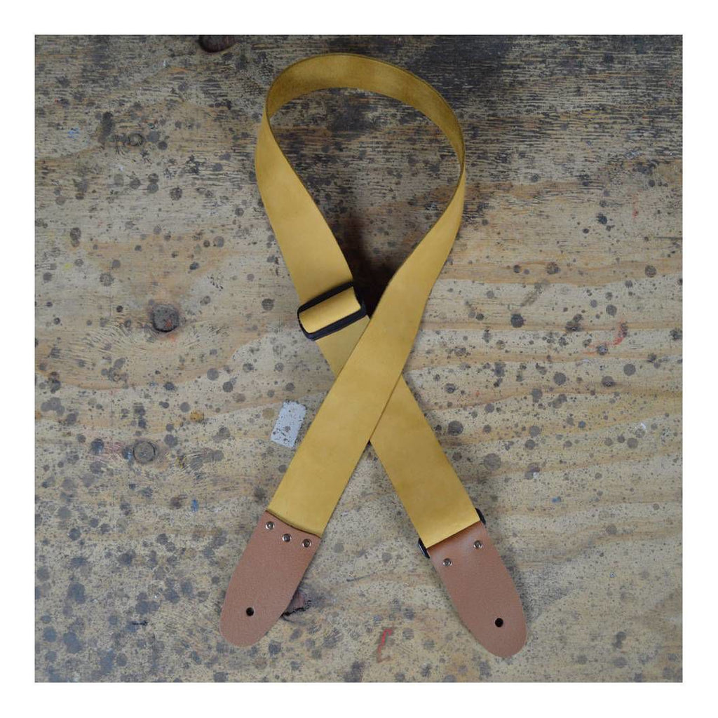 Colonial Leather 2.0 inch Soft Leather Slide Adjustable Guitar Strap - Tan