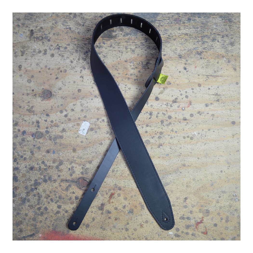 Colonial Leather 2.5 inch Sueded Soft Leather Guitar Strap - Black