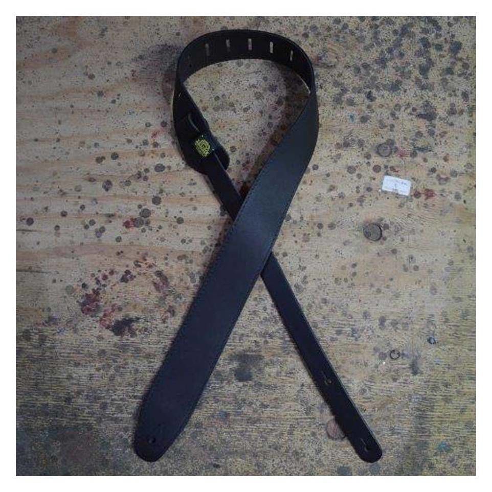 Colonial Leather 2.5inch Upholstered Leather Guitar Strap -  Black/Black