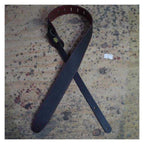 Colonial Leather 2.5inch Upholstered Leather Guitar Strap -  Black/Burgundy