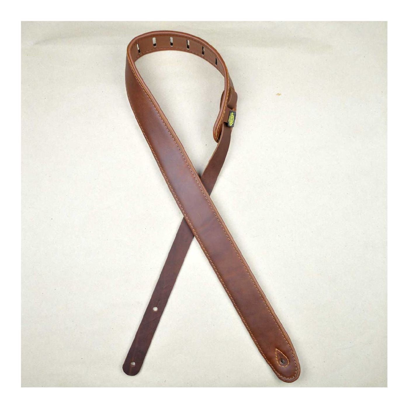 Colonial Leather 2.0 inch Padded Upholstery Guitar Strap - Brown and Tan