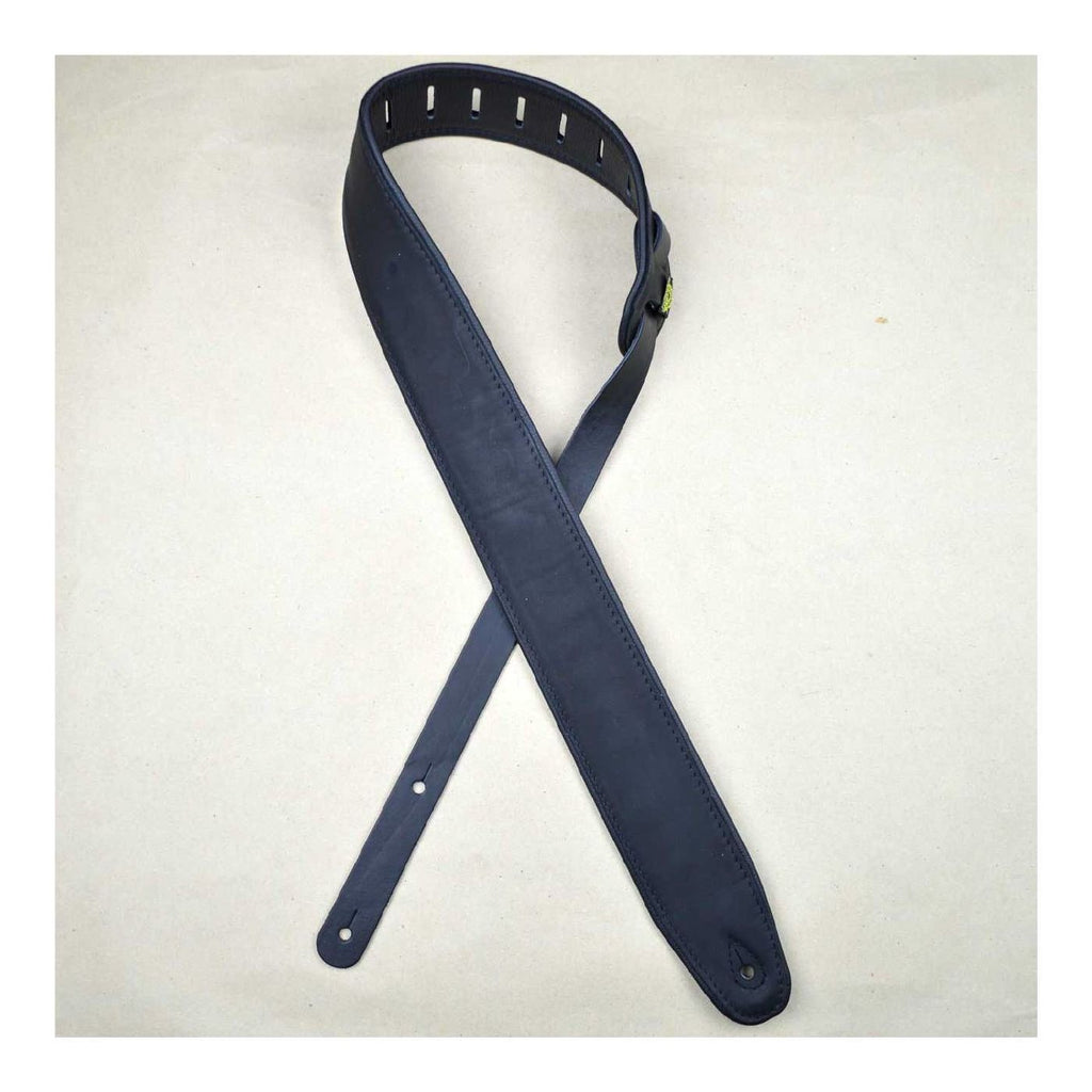 Colonial Leather 2.5 inch Padded Upholstery Leather Guitar Strap - Black and Black