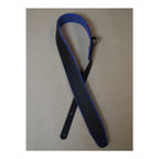 Colonial Leather 2.5 inch Padded Upholstery Leather Guitar Strap - Black and Blue