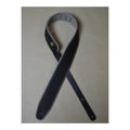 Colonial Leather 2.5 inch Padded Upholstery Leather Guitar Strap - Black and Grey