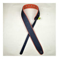 Colonial Leather 2.5 inch Padded Upholstery Leather Guitar Strap - Black and Orange