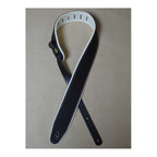 Colonial Leather 2.5 inch Padded Upholstery Leather Guitar Strap - Black and White