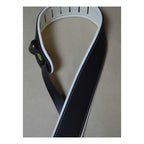 Colonial Leather 2.5 inch Padded Upholstery Leather Guitar Strap - Black and White