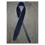 Colonial Leather Upholstery Backed & Padded Strap 3- Black/Blue