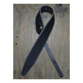 Colonial Leather 3.0inch Padded Upholstery Leather Guitar Strap - Black & Grey