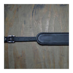 Colonial Leather Vintage Style Padded and Upholstery Backed Guitar Strap - Black and Black