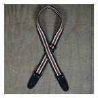 Colonial Leather Black Striped Webbing Guitar Strap