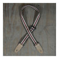 Colonial Leather Brown Striped Webbing Guitar Strap