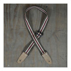Colonial Leather Brown Striped Webbing Guitar Strap