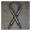 Colonial Leather Dark Brown 50mm Striped Webbing Guitar Strap