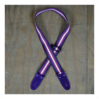 Colonial Leather Purple 50mm Striped Webbing Guitar Strap