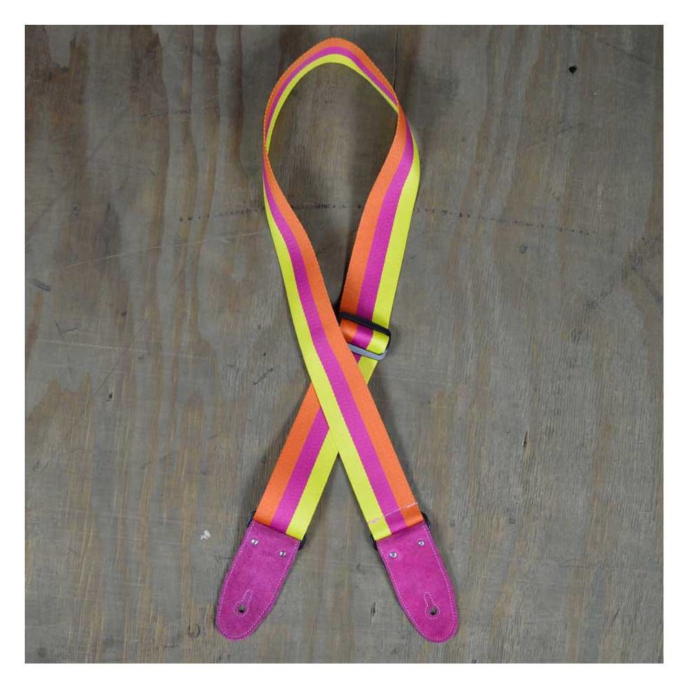 Colonial Leather Rainbow 50mm Striped Webbing Guitar Strap