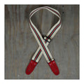 Colonial Leather Tan 50mm Striped Webbing Guitar Strap