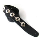 DSL Straps Designers Series Concho Leather Guitar Strap 2.5in - Black Star