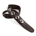 DSL Straps Designers Series Concho Leather Guitar Strap 2.5in - Saddle Brown Star