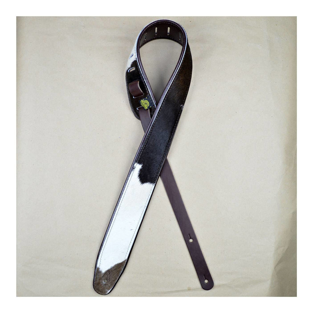 Colonial Leather 2.5 inch Cowskin Upholstered and Padded Guitar Strap - Brown