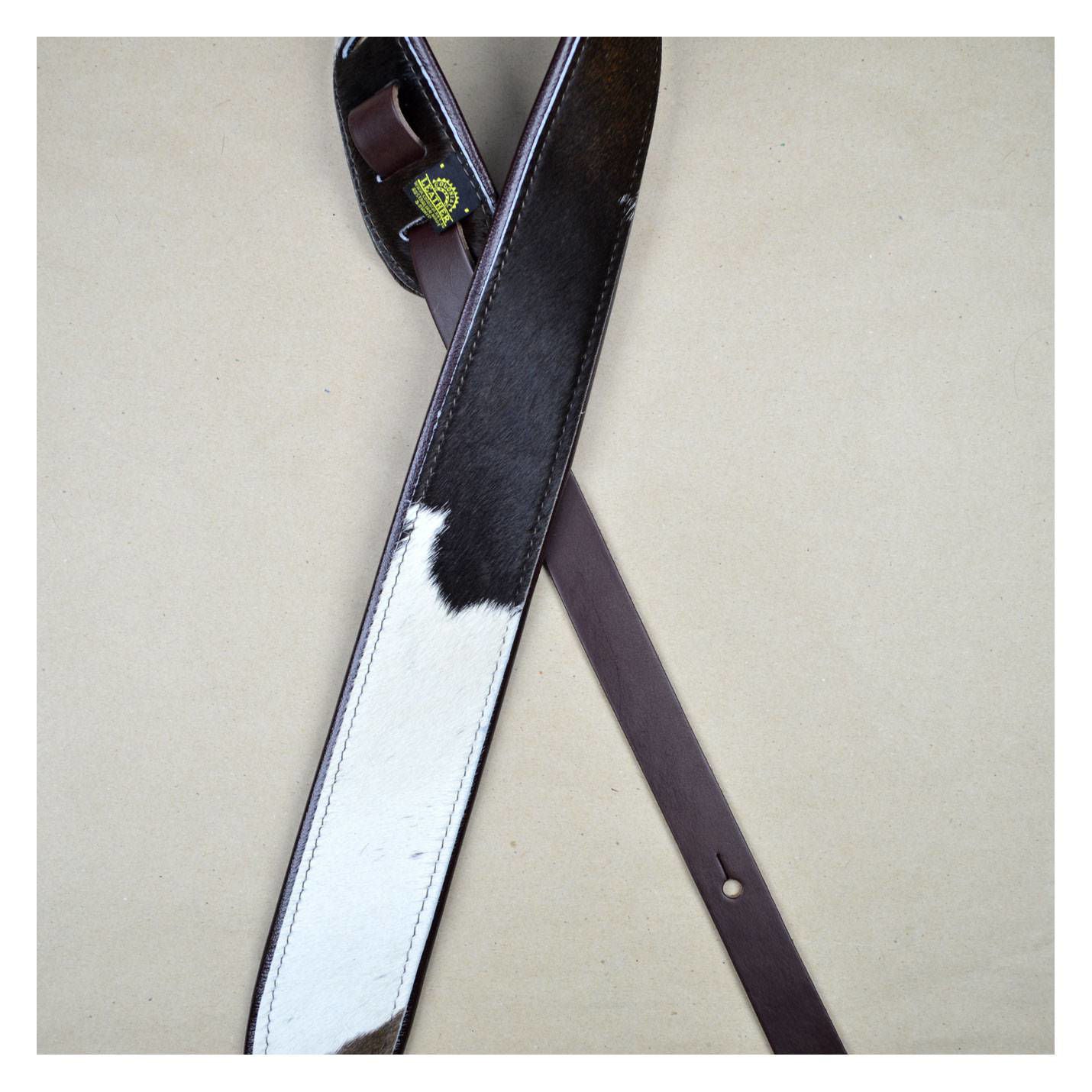 Colonial Leather 2.5 inch Cowskin Upholstered and Padded Guitar Strap - Brown