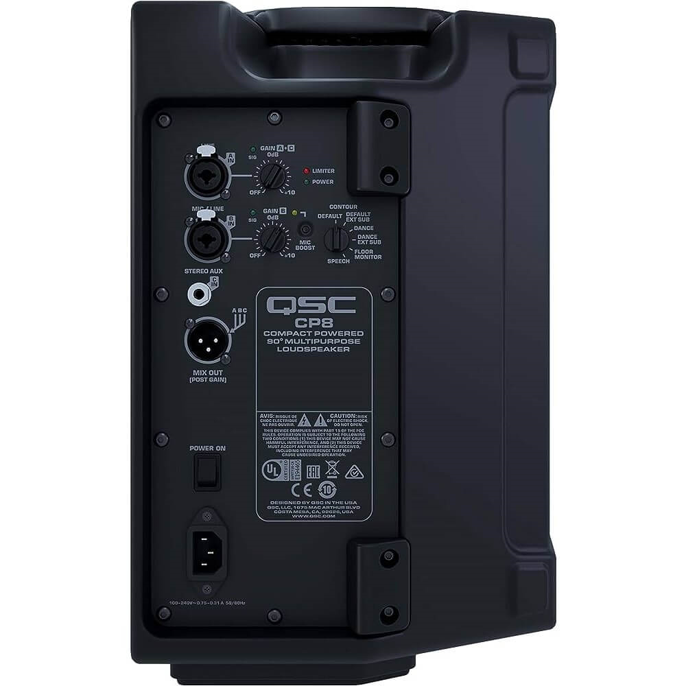 QSC CP8 1000W 8 Two-Way Compact Powered Loudspeaker