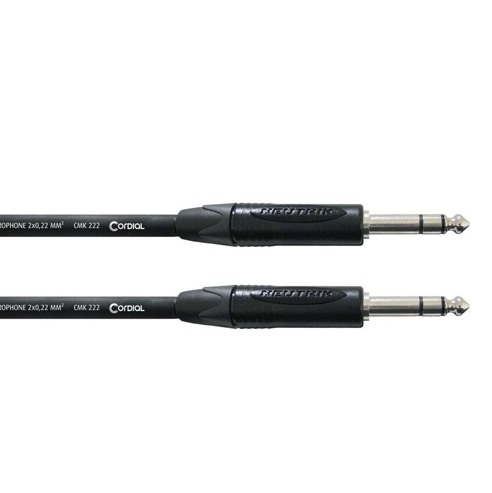 Cordial Select NEUTRIK 2 x 6.3mm Stereo Black (2.5m)
