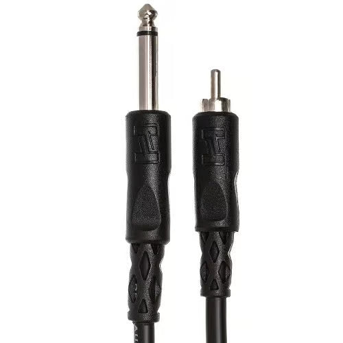 Hosa CPR110 1/4-inch TS to RCA audio cable, 10-foot length, used for connecting audio equipment in PA systems.