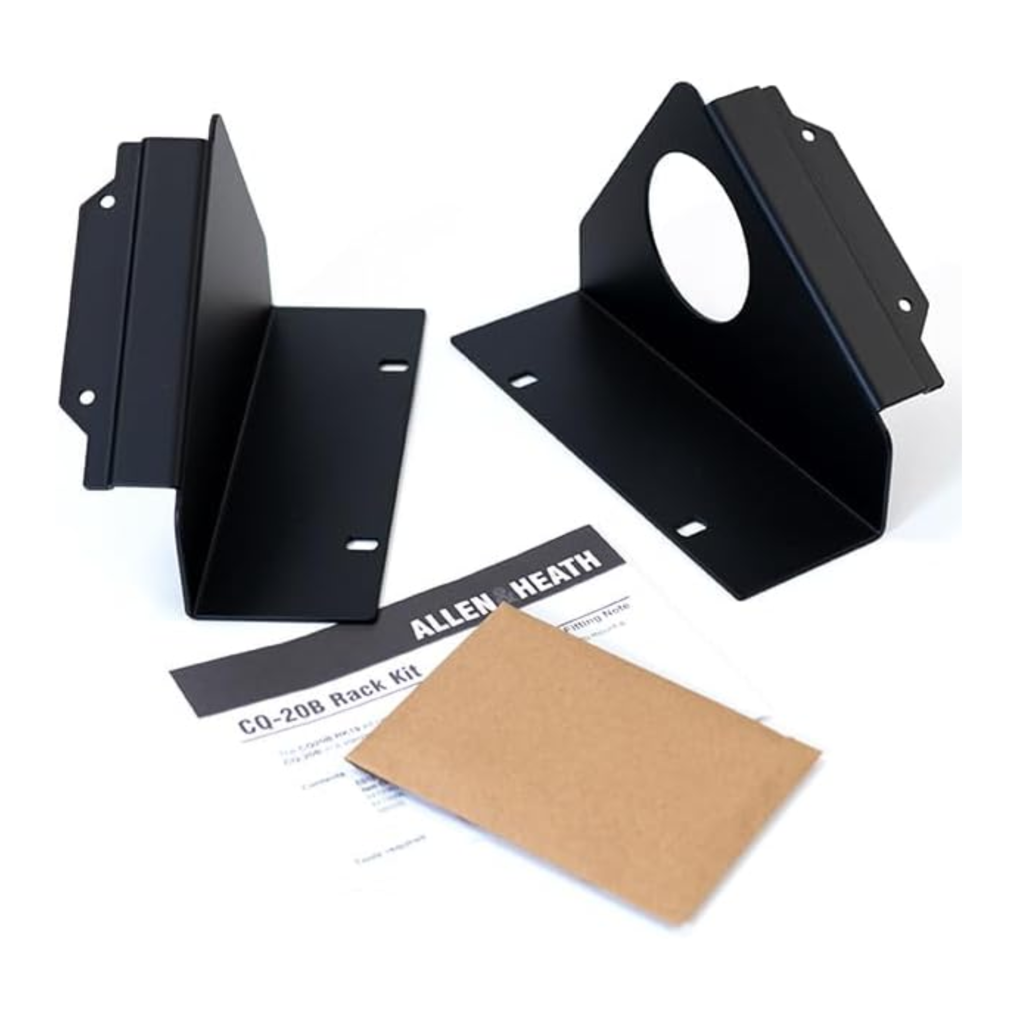 Allen & Heath CQ20B rack mount ears kit for PA equipment, includes mounting brackets and hardware for secure installation.