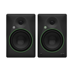 Mackie CR8BT powered studio monitors with tone control and Bluetooth connectivity, showing the front view with speaker drivers.