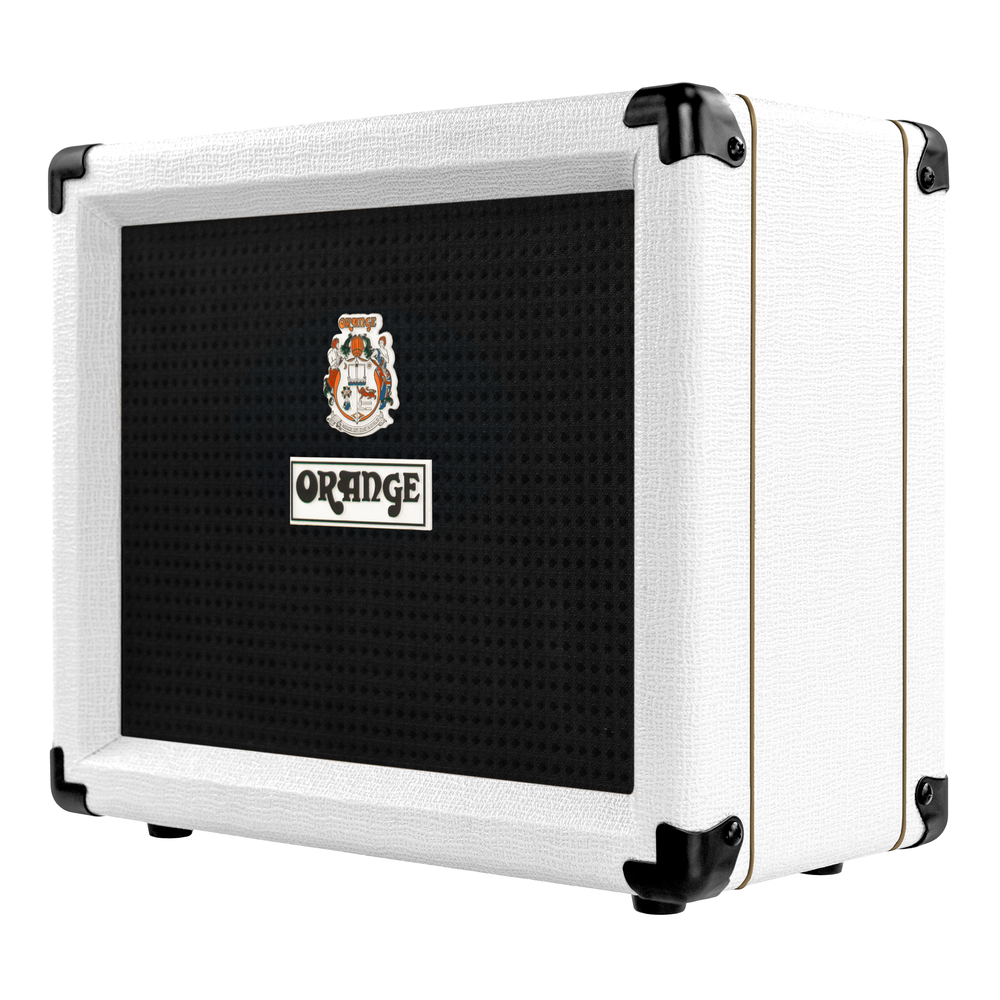 Orange Crush 20RT Signature Orianthi guitar combo amplifier in white with control knobs and speaker grille.