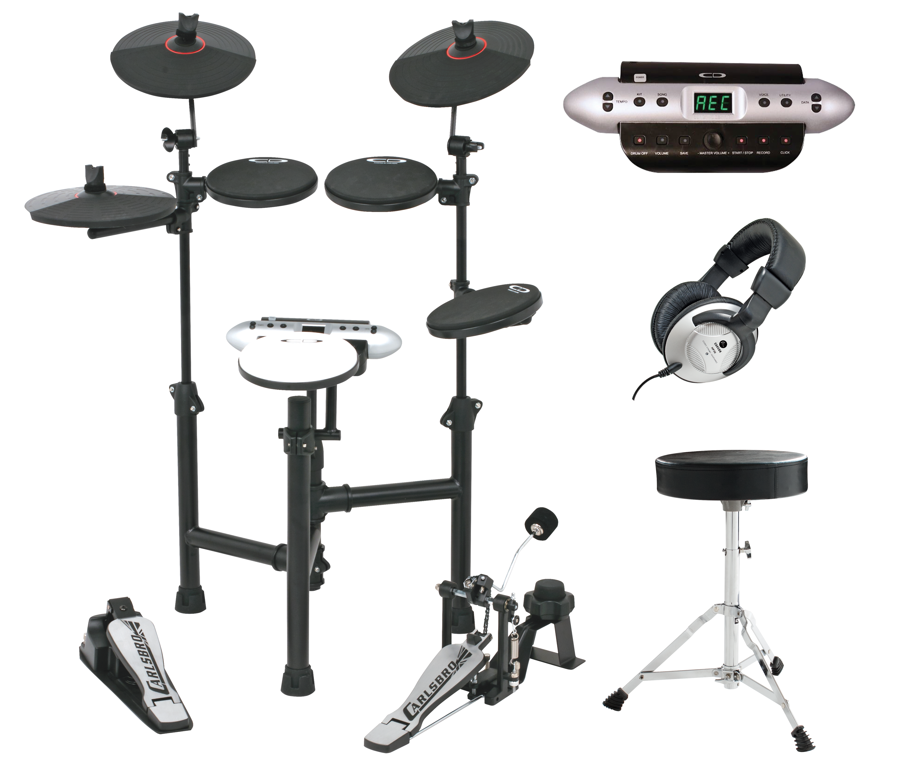 Carlsbro CSD130 Electronic Drum Kit (5 Piece Black)