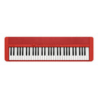 Red Casio CT-S1 Casiotone 61-key portable keyboard with compact design and built-in controls, ideal for beginners and musicians.