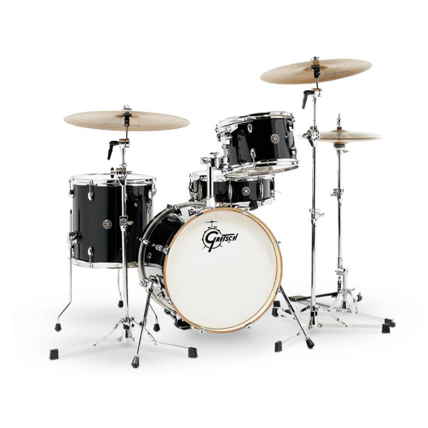 Gretsch Catalina Club CC4 4-Piece Acoustic Drum Kit with 18in Bass Drum in Piano Black