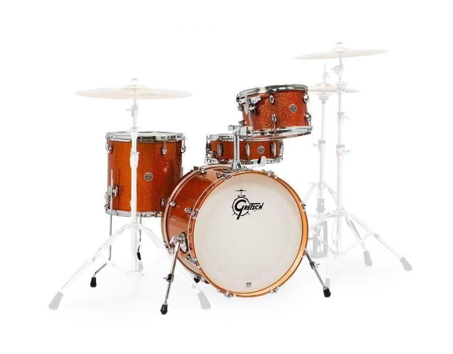 Gretsch Catalina Club CC4 4-Piece Shell Pack Fusion Drum Kit with 20in Bass Drum in Bronze Sparkle