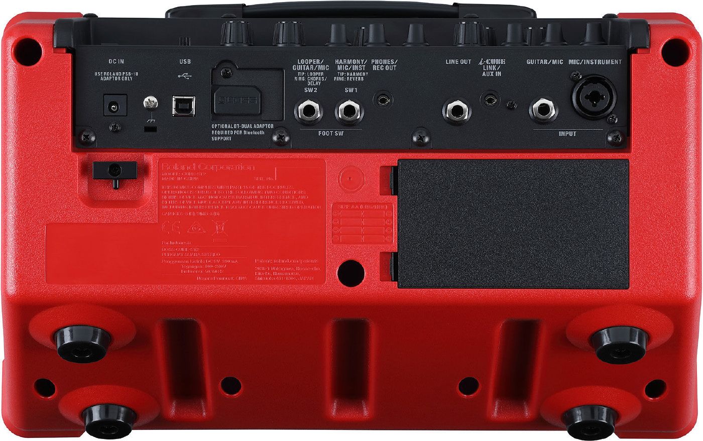 BOSS Cube Street 2 Battery Powered Stereo Amplifier in Red