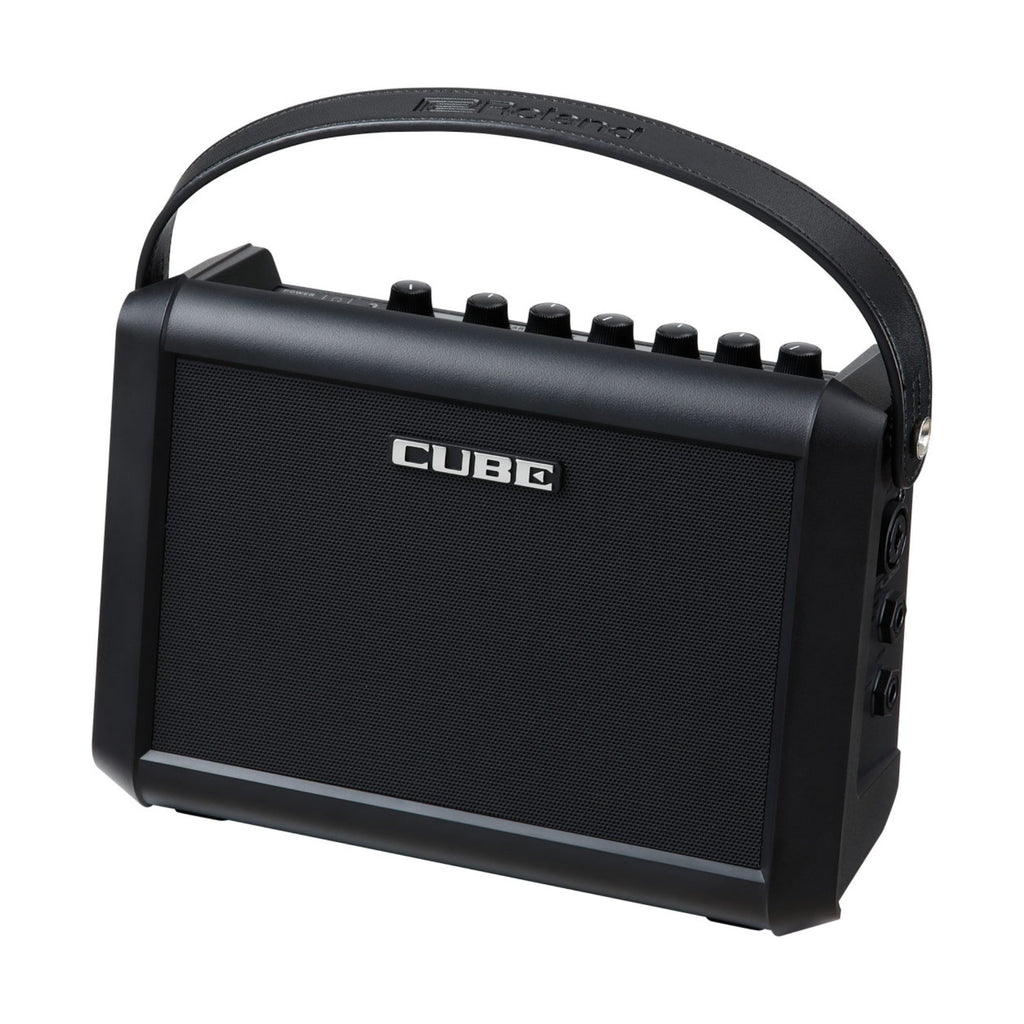 Roland Cube Street Mini guitar amplifier with dual speaker drivers and compact design for portable sound.
