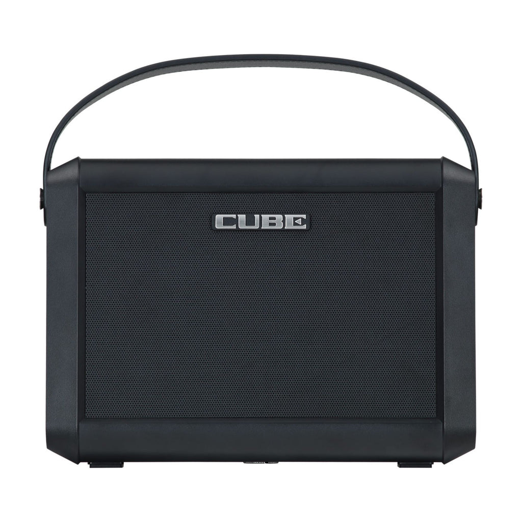 Roland Cube Street Mini guitar amplifier with dual speaker setup and control knobs, ideal for portable musical performances.