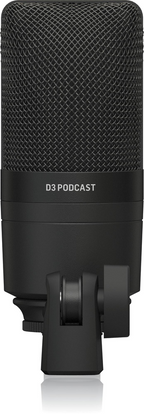 Behringer D3 USB microphone from the Podcast Bundle, studio microphone with USB connection and professional design.