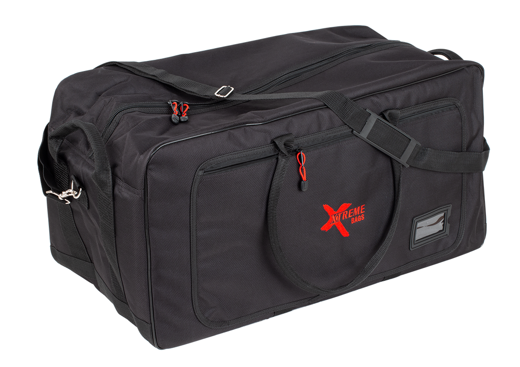 Xtreme 28 Drum Hardware Bag for drum gear, durable black case with handles and zippers for easy transport and storage.