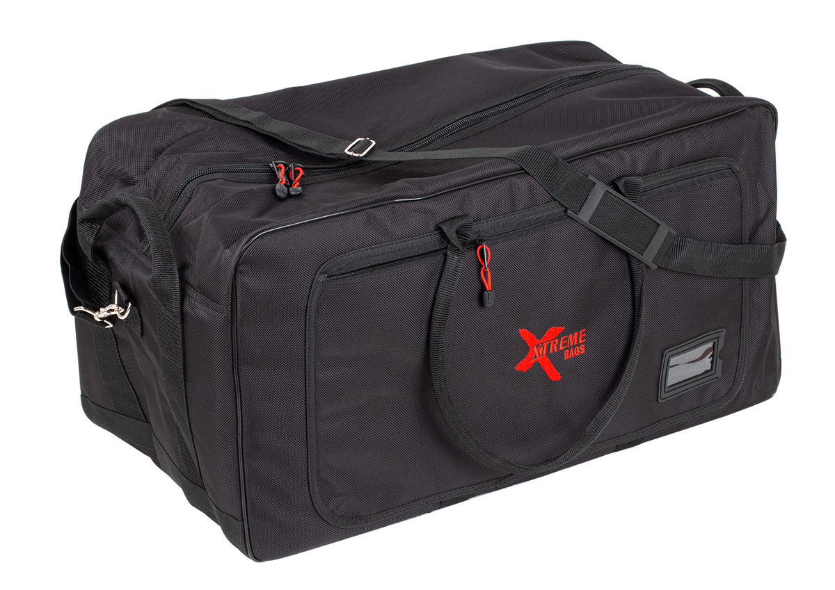 Xtreme 28 Drum Hardware Bag for drum gear, durable black case with handles and zippers for easy transport and storage.
