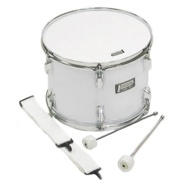Powerbeat 16 x 10 Tenor Marching Drum with Sling & Mallets - White