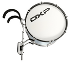 DXP Marching bass drum 18 x 12 with harness. Metallic Silver