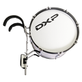 DXP Marching bass drum 18 x 12 with harness. Metallic Silver