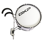 DXP Marching bass drum 18 x 12 with harness. Metallic Silver